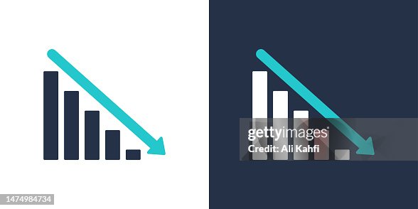 Financial decrease icon. Solid icon vector illustration. For website design, logo, app, template, ui, etc. Financial decrease icon. Solid icon vector illustration. For website design, logo, app, template, ui, etc.