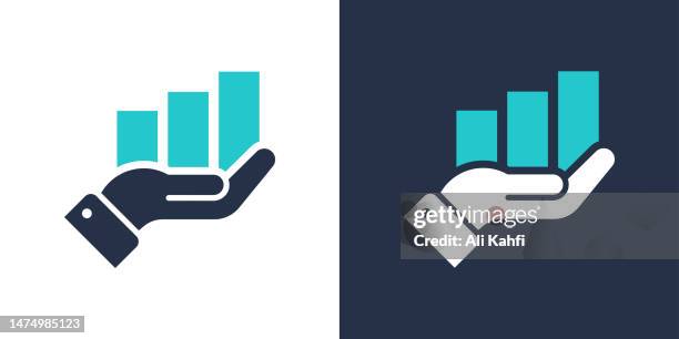 profit analysis icon. solid icon vector illustration. for website design, logo, app, template, ui, etc. - graph icon stock illustrations