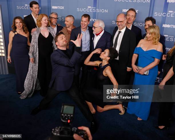 The cast of Succession attends the Season 4 premiere of HBO's "Succession" at Jazz at Lincoln Center on March 20, 2023 in New York City.