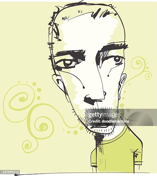 cooler typ - bleistiftzeichnung stock-grafiken, -clipart, -cartoons und -symbole