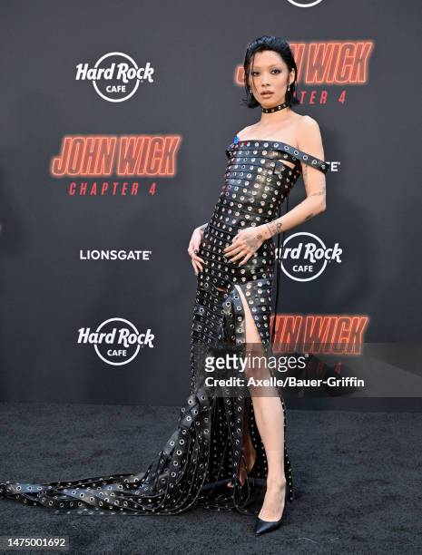 Rina Sawayama attends the Los Angeles Premiere of Lionsgate's "John Wick: Chapter 4" at TCL Chinese Theatre on March 20, 2023 in Hollywood,...