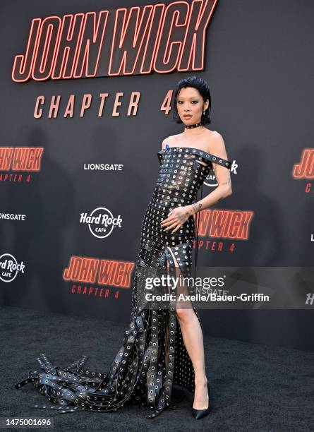 Rina Sawayama attends the Los Angeles Premiere of Lionsgate's "John Wick: Chapter 4" at TCL Chinese Theatre on March 20, 2023 in Hollywood,...
