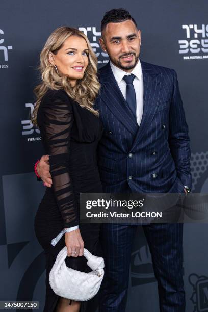 Le joueur de football Dimitri Payet avec sa femme Ludivine lors de la cérémonie de remise de prix FIFA 2022 le 27 février 2023 à la salle Pleyel à...