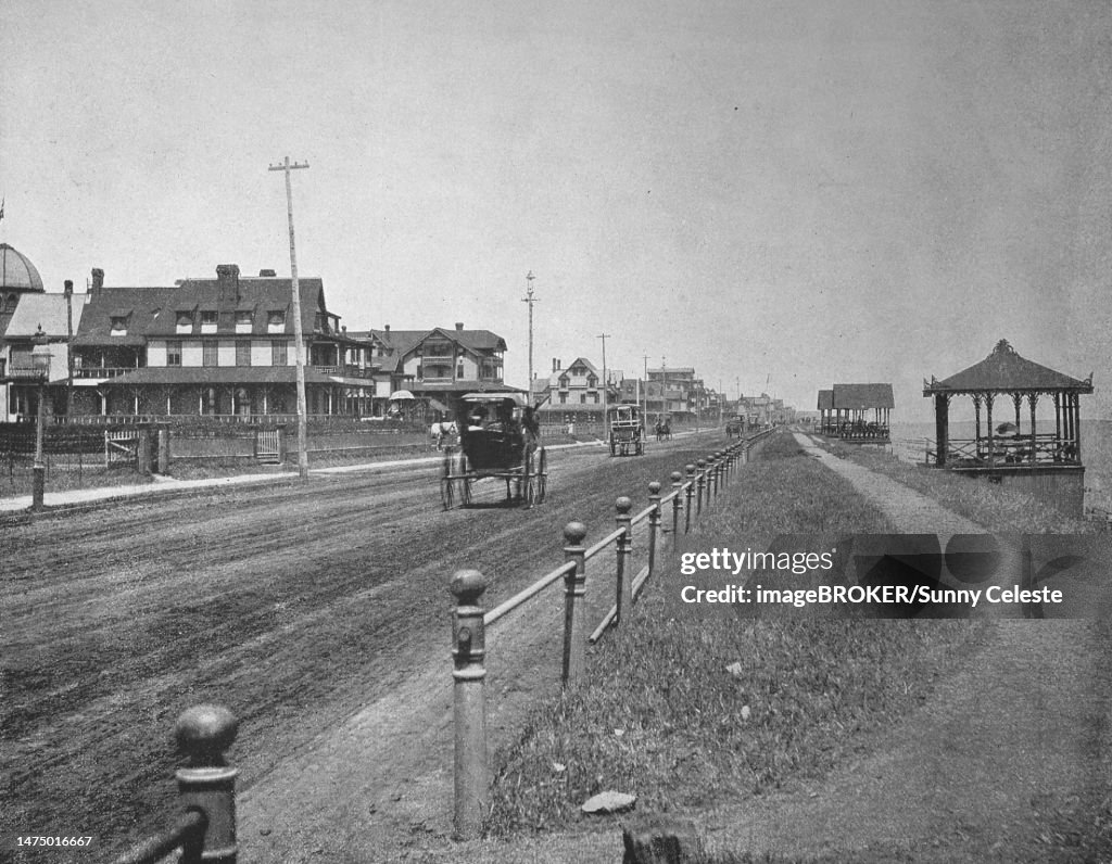United States of America, The Ocean Avenue in Long Branch, is a beach side city in Monmouth County, New Jersey, United States, United States of America, The Ocean Avenue in Long Branch, is a beach side city in Monmouth County, United States, ca 1880