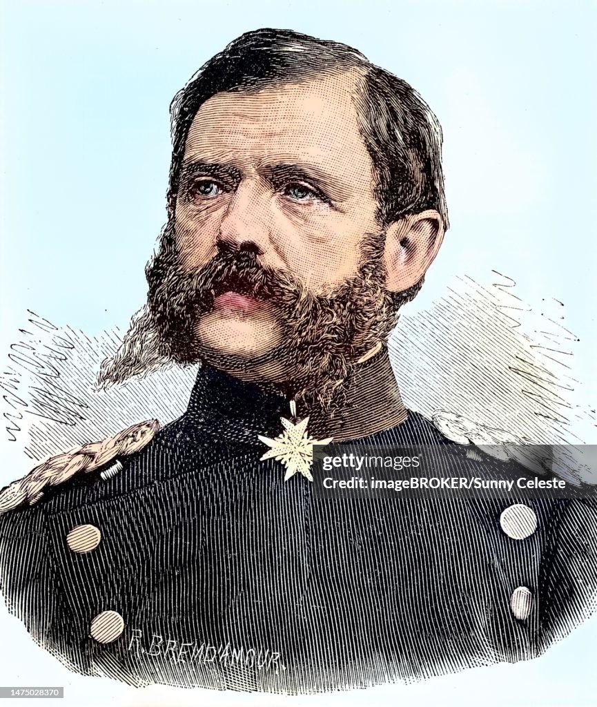 Military Persons in the Franco-Prussian War 1870, 1871, Eugen Anton Theophil von Podbielski, 17 October 1814, 31 October 1879, was a General of the Prussian Cavalry and Inspector General of Artillery, Germany, Historical, digitally restored reproduction