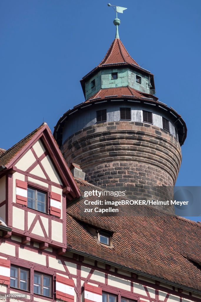 Sinwell Tower, 13th century, at the Kaiserburg, Nuremberg, Middle Franconia, Bavaria, Germany