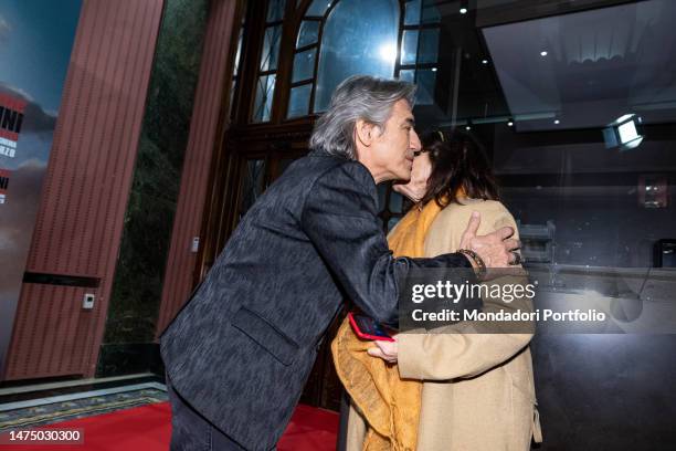 Italian singer Luciano Ligabue and italian politician Milly Moratti attends at the presentation of the docu-film 30 Anni in un Giorno dedicated to...