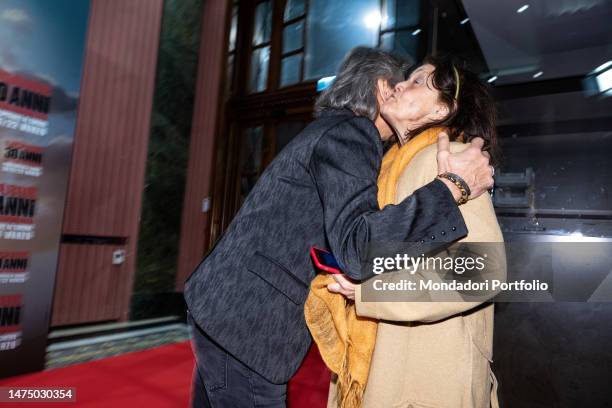 Italian singer Luciano Ligabue and italian politician Milly Moratti attends at the presentation of the docu-film 30 Anni in un Giorno dedicated to...