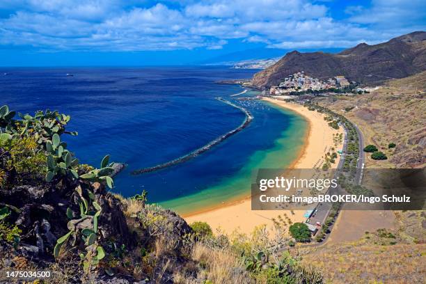 playa de las teresitas beach, san andres, santa cruz rear, tenerife, canary islands, spain - playa de las teresitas stock pictures, royalty-free photos & images