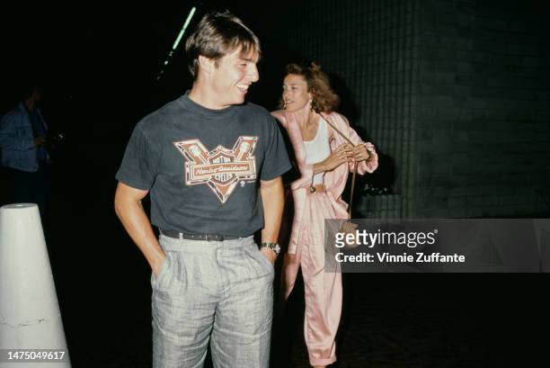 Tom Cruise and Mimi Rogers out together, circa 1980s.