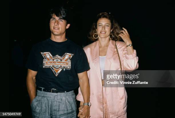 Tom Cruise and Mimi Rogers out together, circa 1980s.