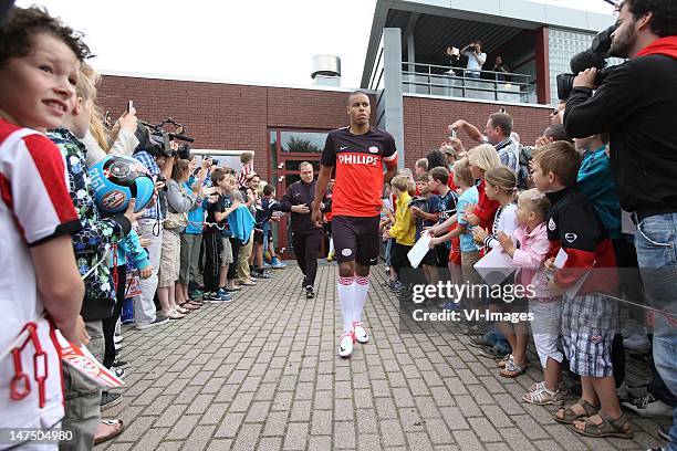 Mathias Zanka J¿rgensen during the training session of PSV Eindhoven at de Herdgang on July 01, 2012 in Eindhoven, The Netherlands.
