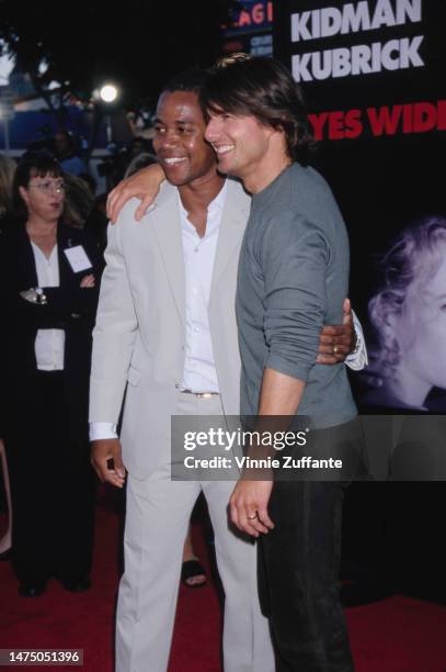 Cuba Gooding Jr. And Tom Cruise during the "Eyes Wide Shut" Los Angeles Premiere at Mann Village Theatre in Westwood, California, United States, 14th...