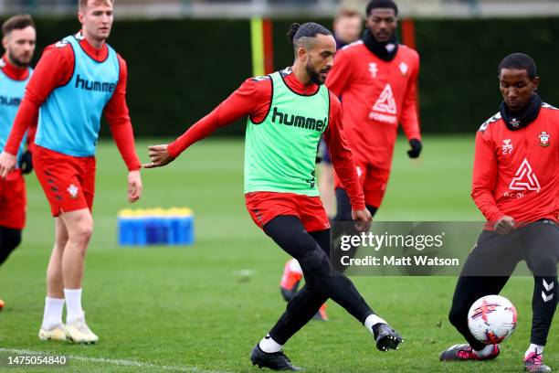 Theo Walcott during a Southampton FC training session at the Staplewood Campus on March 21, 2023 in Southampton, England.