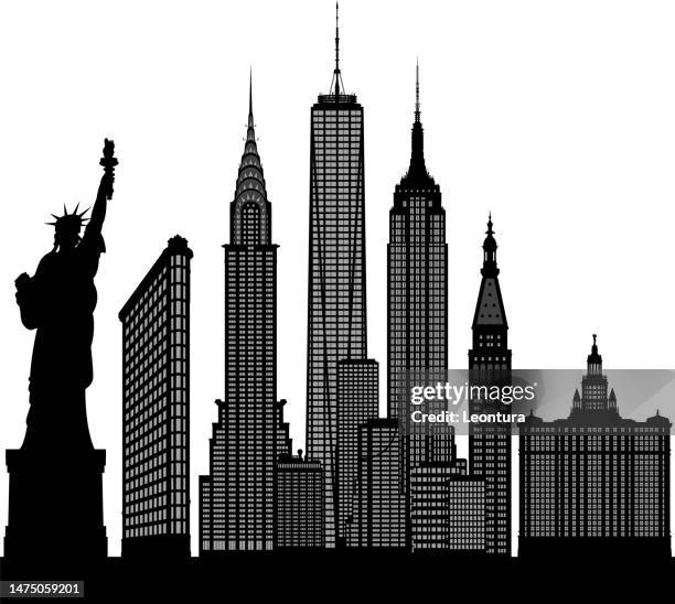 new york city skyline (all buildings are moveable and complete) - thurgood marshall united states courthouse stock illustrations