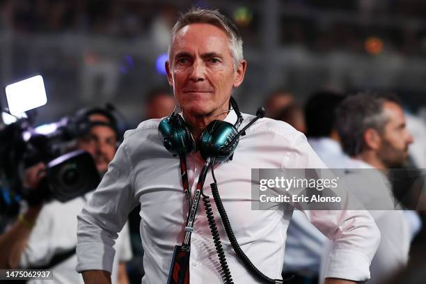 Martin Whitmarsh, CEO of Aston Martin walks on the grid during the F1 Grand Prix of Saudi Arabia at Jeddah Corniche Circuit on March 19, 2023 in...