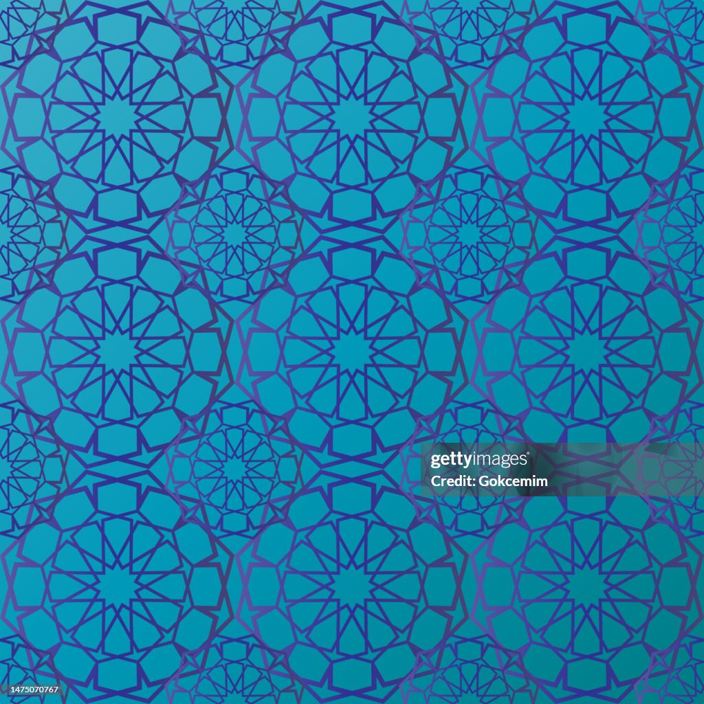 Islamic Pattern Gradiant Metallic Gradient Islamic Pattern Abstract Background High-Res Vector ...