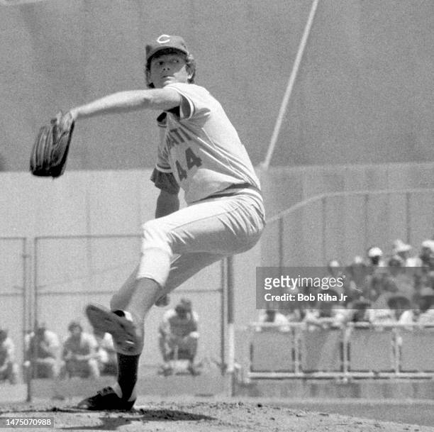 Cincinnati Reds Pitcher Pat Darcy during game between Los Angeles Dodgers and the Cincinnati Reds, August 3, 1975 in Los Angeles, California.