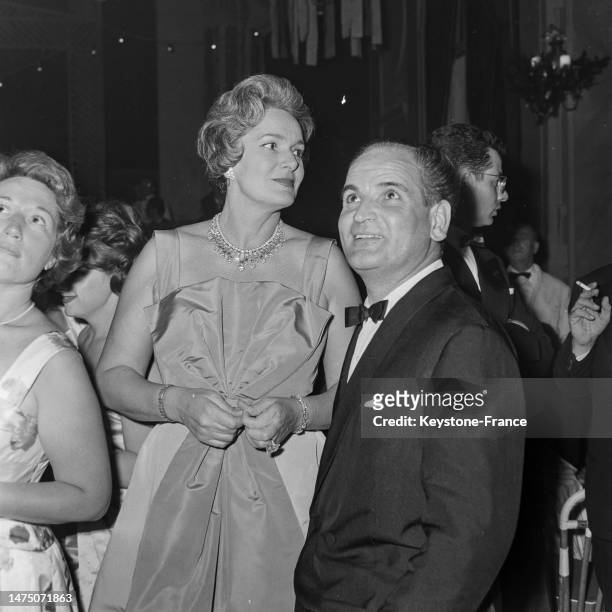 Yvette Labrousse et Georges Cravenne au Festival de Cannes, en mai 1960.