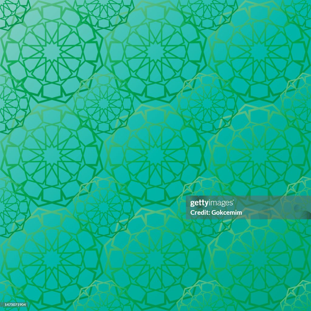 Islamic Pattern Gradiant Metallic Gradient Islamic Pattern Abstract Background High-Res Vector ...