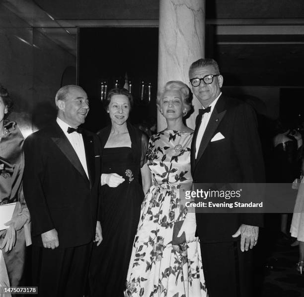 American composer Richard Rodgers , Dorothy Rodgers , Dorothy Hammerstein and Oscar Hammerstein II at the opening of musical 'Flower Drum Song',...