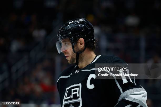Anze Kopitar of the Los Angeles Kings in the third period at Crypto.com Arena on March 20, 2023 in Los Angeles, California.