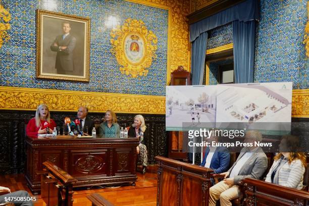 The Regional Minister of Education, Patricia del Pozo, during the presentation of the project for the new headquarters of the Paco de Lucia...