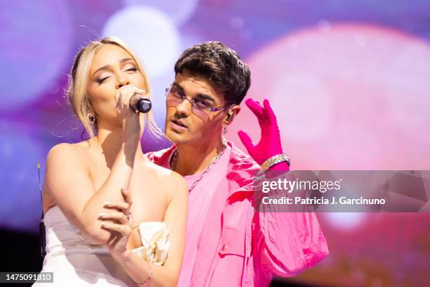 Ana Mena and Abraham Mateo attend the gala for the "Cadena Dial" Awards 2023 on March 16, 2023 in Santa Cruz de Tenerife, Spain.