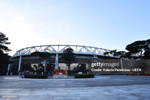 General view outside the stadium prior to the UEFA Women's Champions League quarter-final 1st leg match between AS Roma and FC Barcelona at Stadio...