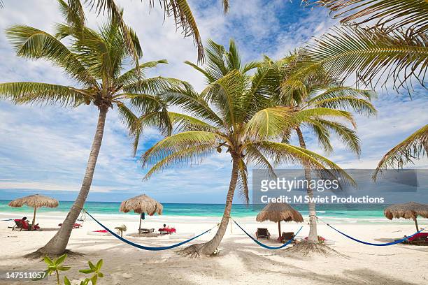 vacation beach - tulum mexico stockfoto's en -beelden