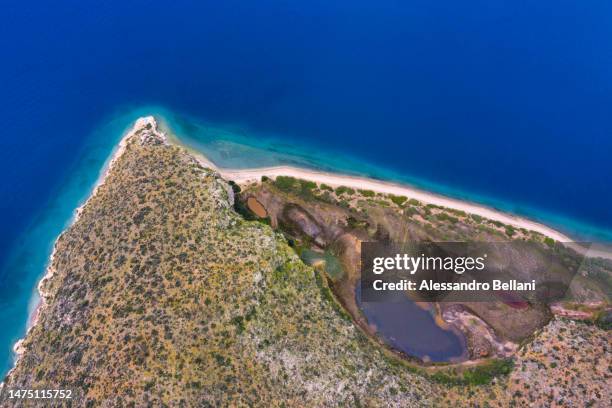 aerial view of the greek coast, greece - western greece stock pictures, royalty-free photos & images