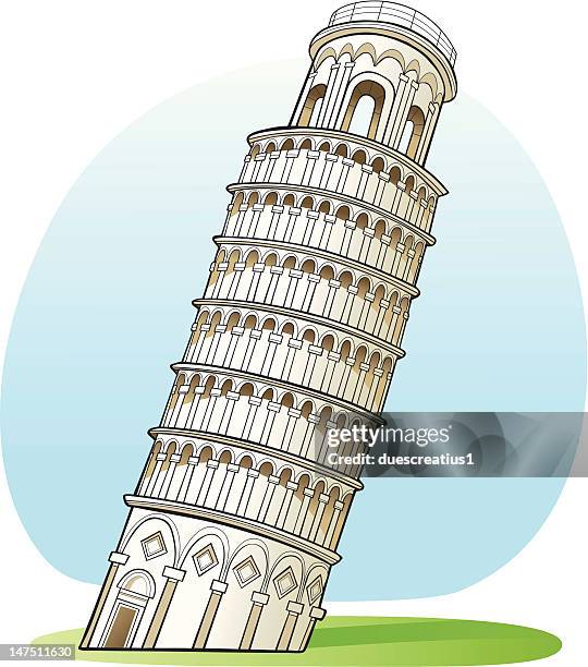 stockillustraties, clipart, cartoons en iconen met pisa tower, italy - leaning tower of pisa