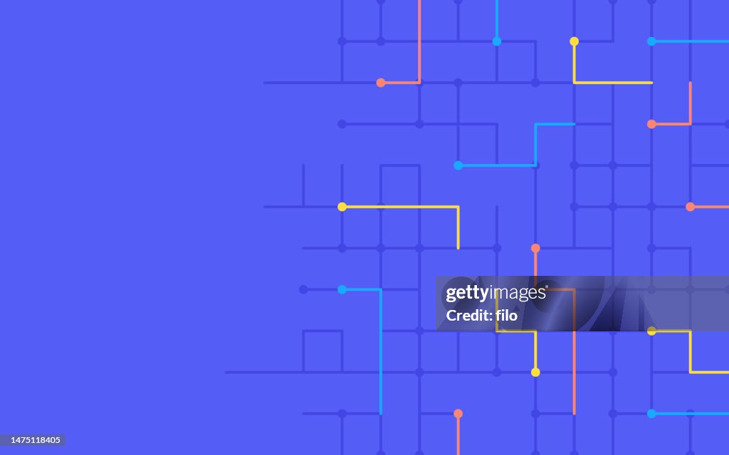 Tech Grid Künstliche Intelligenz Abstrakter Hintergrund