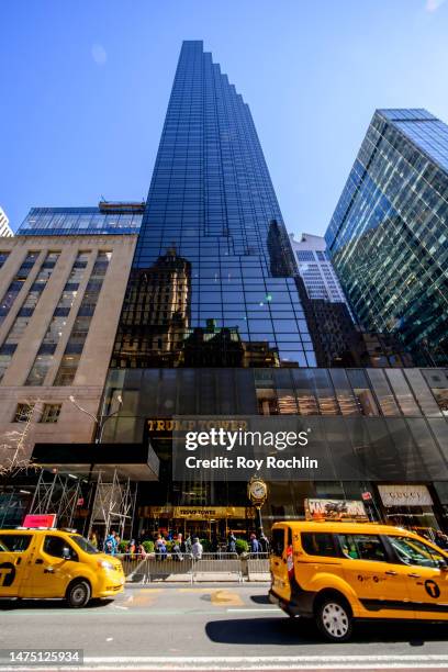 View of the Trump Tower on 5th Ave. On March 21, 2023 in New York City.