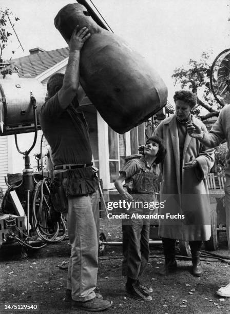 Actress Mary Badham with the crew of the film "To Kill A Mockingbird", in 1961 at Monroeville, Alabama.