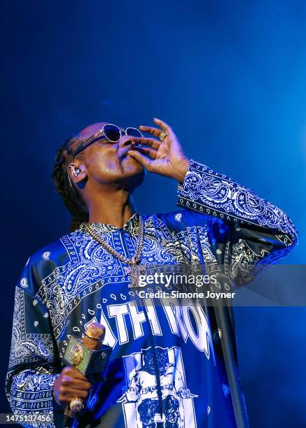 Snoop Dogg performs at The O2 Arena on March 21, 2023 in London, England.