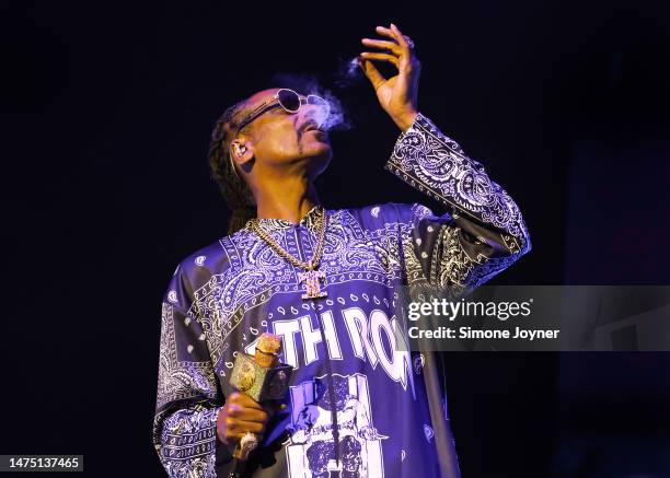 Snoop Dogg performs at The O2 Arena on March 21, 2023 in London, England.