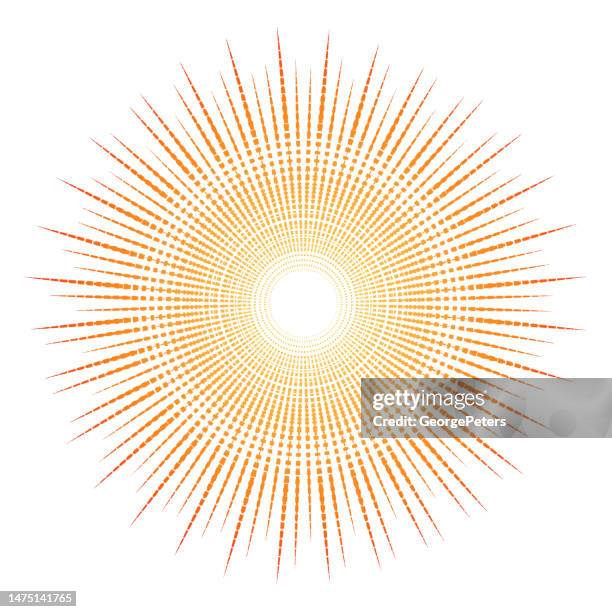 sun and sunbeams - coral coloured stock illustrations