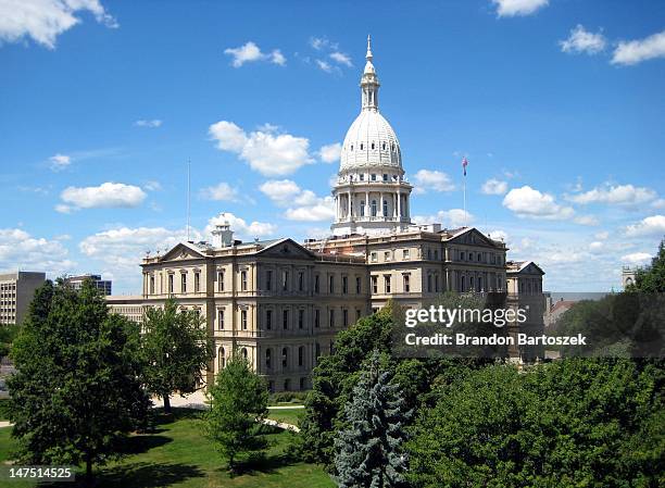 michigan capitol building - michigan stock pictures, royalty-free photos & images