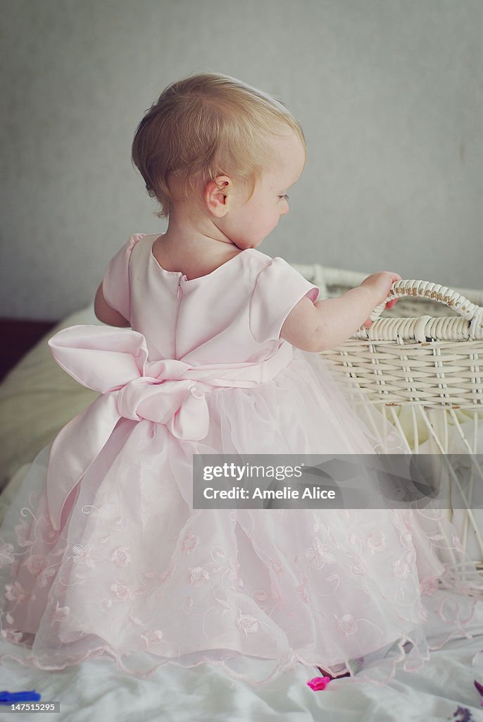 Baby girl in party dress