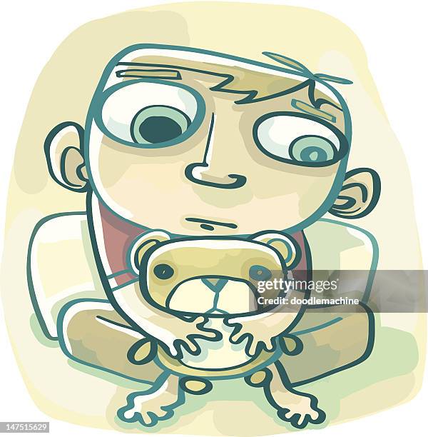 sad lad - child looking away stock illustrations