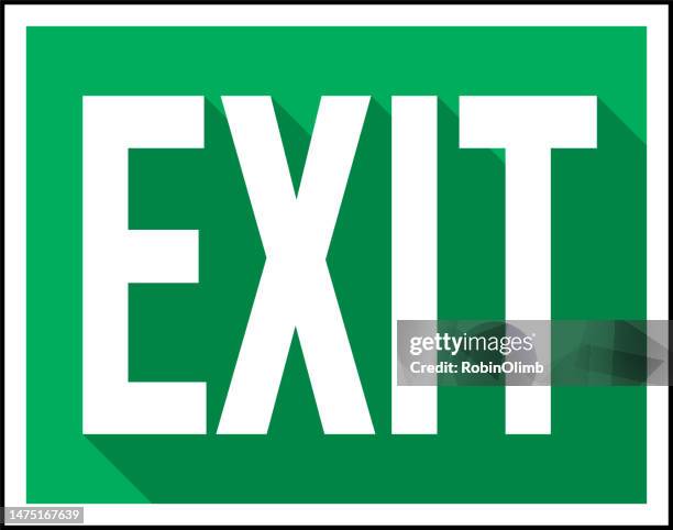 exit sign - exit sign stock illustrations