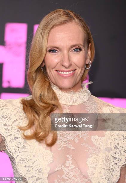 Toni Collette arrives at the UK premiere of "The Power" at Odeon Luxe Leicester Square on March 21, 2023 in London, England.