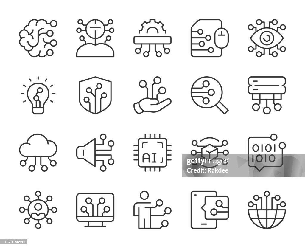 Artificial Intelligence - Light Line Icons