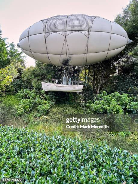 steampunk airship in hamilton gardens - steampunk originals stock pictures, royalty-free photos & images