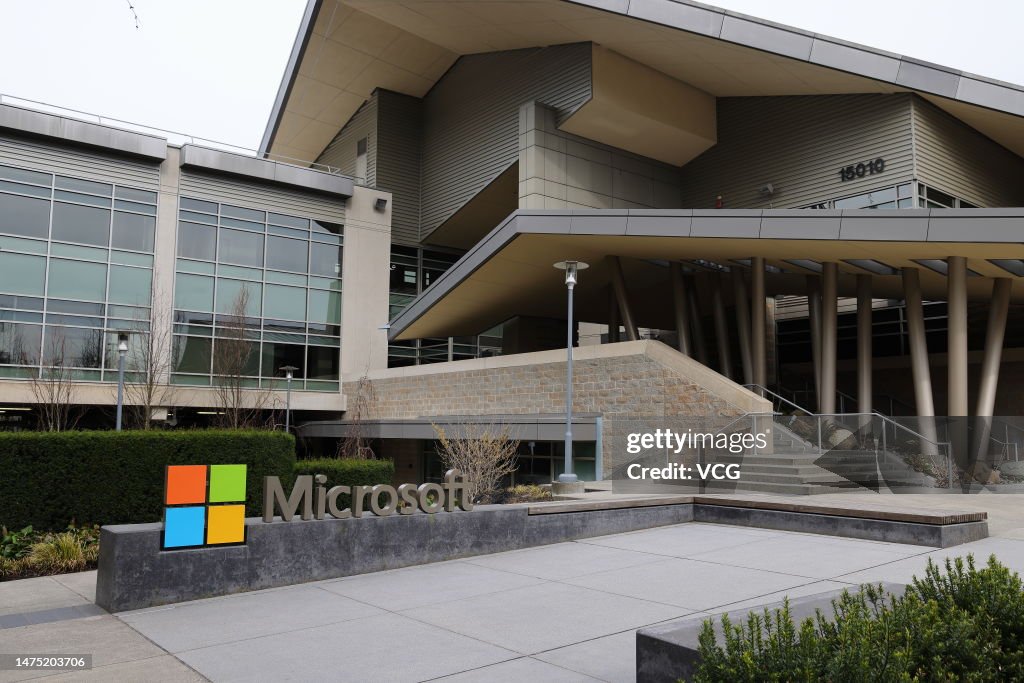 Mircosoft Computer Lab Headquarters A Microsoft sign is seen at the company's headquarters on March 19 ...