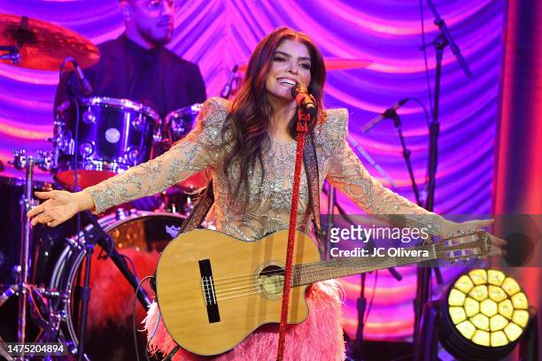 Honoree Ana Bárbara performs onstage during the 2023 BMI Latin Awards at Beverly Wilshire, A Four Seasons Hotel on March 21, 2023 in Beverly Hills,...