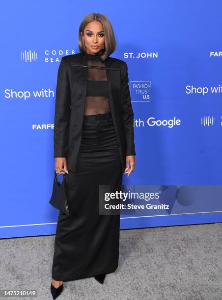 Ciara arrives at the Fashion Trust US Awards at Goya Studios on March 21, 2023 in Los Angeles, California.