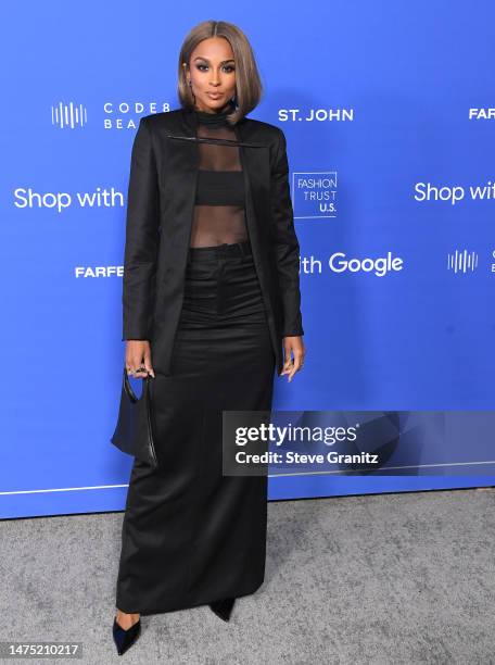 Ciara arrives at the Fashion Trust US Awards at Goya Studios on March 21, 2023 in Los Angeles, California.