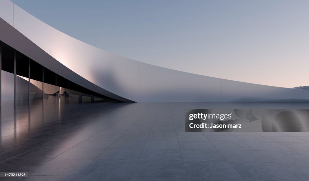 Empty square front of modern architecture